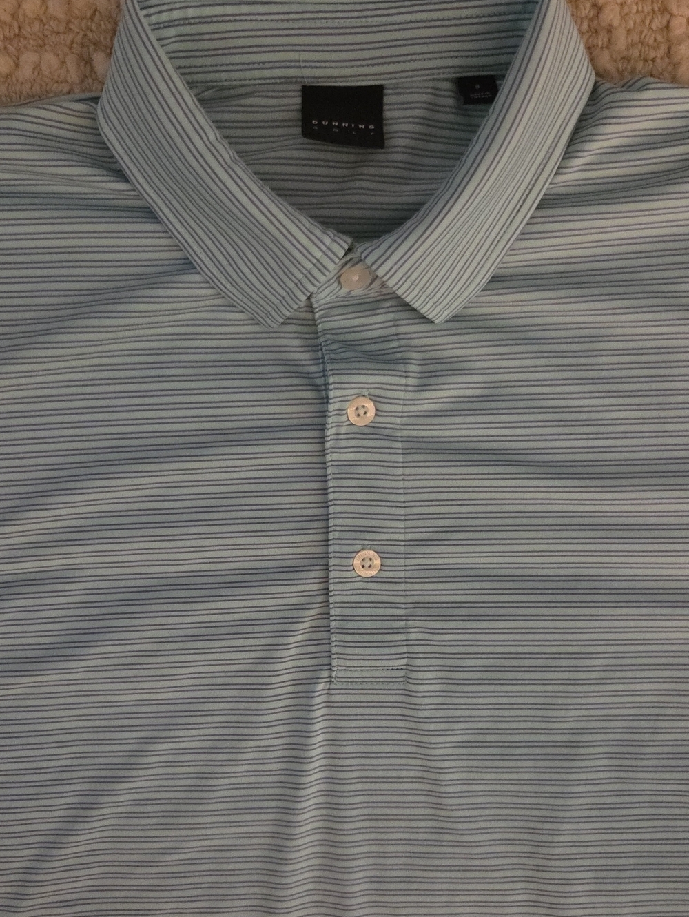 Dunning Golf Men's Striped Performance Polo Shirt Size S